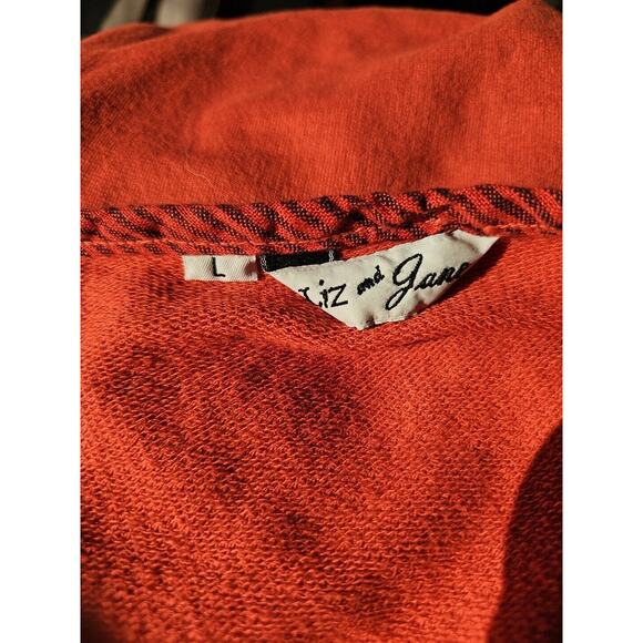 2 PC Liz & Jane Maxi Dress w/ Shrug Red Preshrunk Cotton‎ Linen Trim Soft -Large - Picture 4 of 5